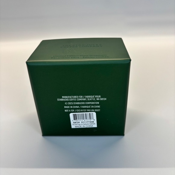 Starbucks Coffee Company Mini Mug Ornament Limited Edition Glass New In Box 2025 - Picture 3 of 3